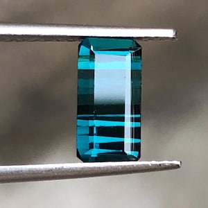 Natural Indicolite Tourmaline: 1.85 Carat Elongated Octagon, 9mm