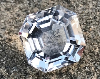 Natural Crystal Quartz Gemstone: 5 Carat Asscher Cut, April Birthstone