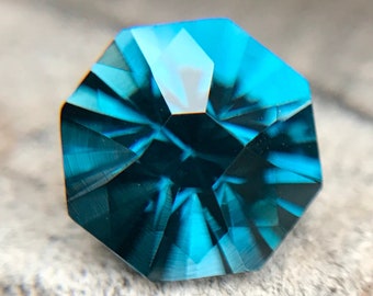 London Blue Topaz: 4.25 Carat Octagon Cut Gemstone, December Birthstone