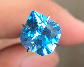 Swiss Blue Topaz: 11mm Fancy Gemstone, December Birthstone
