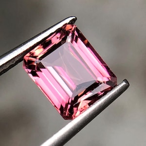 Natural 1.55 Carat Baby Pink Tourmaline, Emerald Cut, 7 MM
