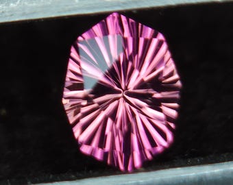 Natural 6mm Pink Sunset tourmaline sunburst cut shield - 0.50 Ct October Birthstone for jewelry.