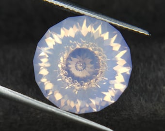 Lavender Quartz Precision Cut Round 14mm 10.20 Carat Natural February Birthstone For Jewellery