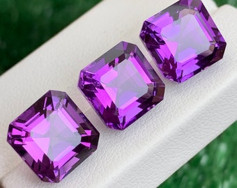 4.80カラットのアメジストロゼンジ宝石：AAAステップカット、未処理