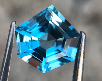 Swiss Blue Topaz: 3.20 Carat Fancy Gemstone, December Birthstone