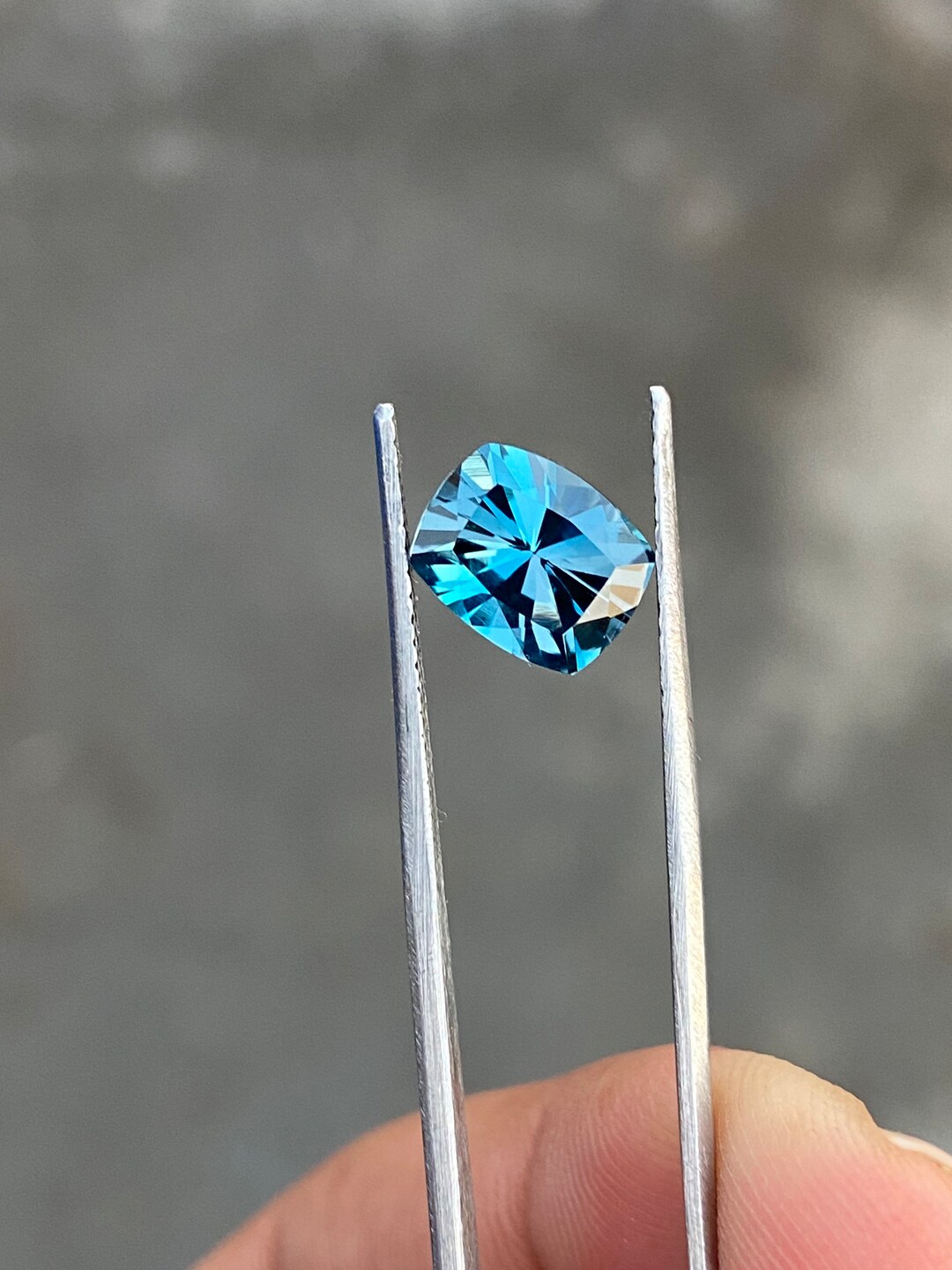 London Blue Topaz Gemstone: 3.00 Carat Long Cushion Cut, December ...