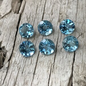 Natural Santa Maria Aquamarine, 6 MM Aquamarine Round, Blue Aquamarine Gemstone, 0.80 Carat, March Birthstone, Aquamarine Jewellery.