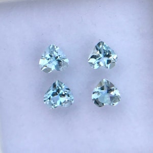 Natuaral Aquamarine, 4 MM Aquamarine Heart Shape Set, March Birthstone, 0.90 Carat Aquamarine heart cut, Aquamarine For jewellery.