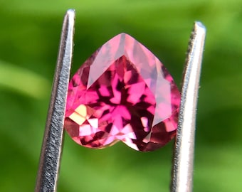 Pink Tourmaline Heart: 1.35 Carat October Birthstone, AAA Gemstone