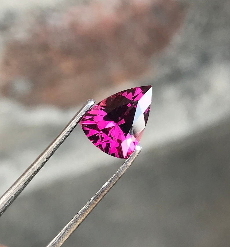 Natural 2.40 Carat Pink Rhodolite Garnet: 9.5mm Fancy Trillion Cut ...