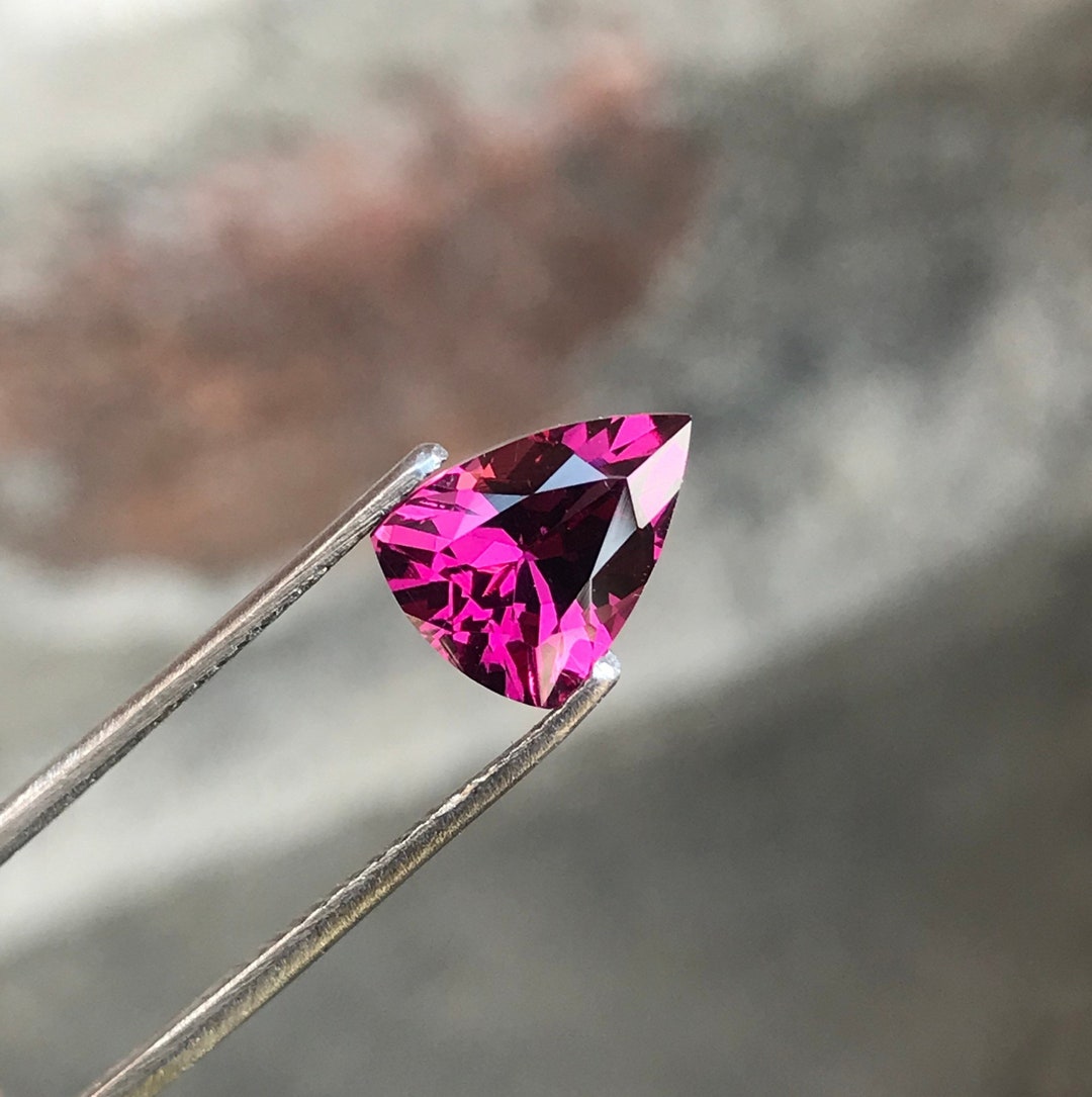 Natural 2.40 Carat Pink Rhodolite Garnet: 9.5mm Fancy Trillion Cut ...