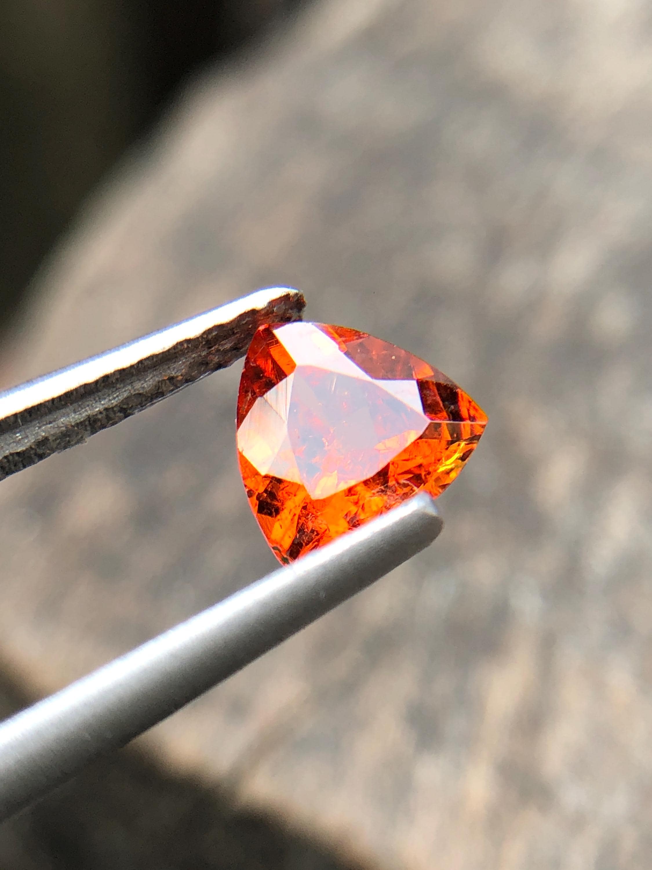 Natural Fanta Spessartine Garnet: 0.65 Ct Trillion Cut Gemstone - Etsy