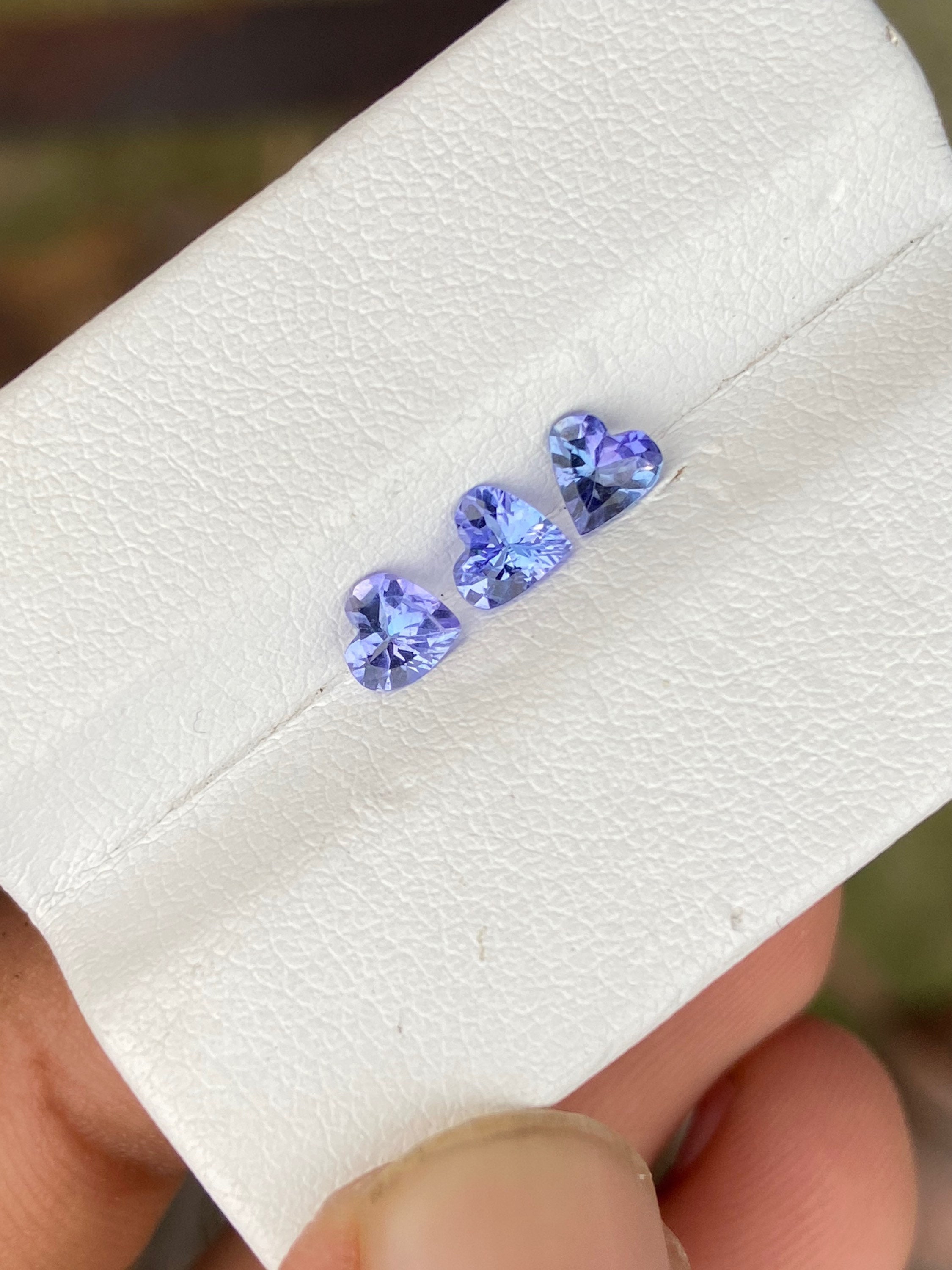 Tanzanite, Tanzanite Heart, Tanzanite 4X4 MM, Tanzania Tanzanite, 0.75 Carat 3 pieces Lot, Blue Tanzanite, December Birthstone,