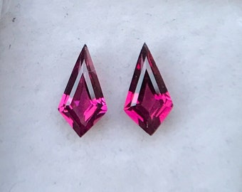 Rhodolite Garnet Pair: 8mm Kite Gemstones, January Birthstone