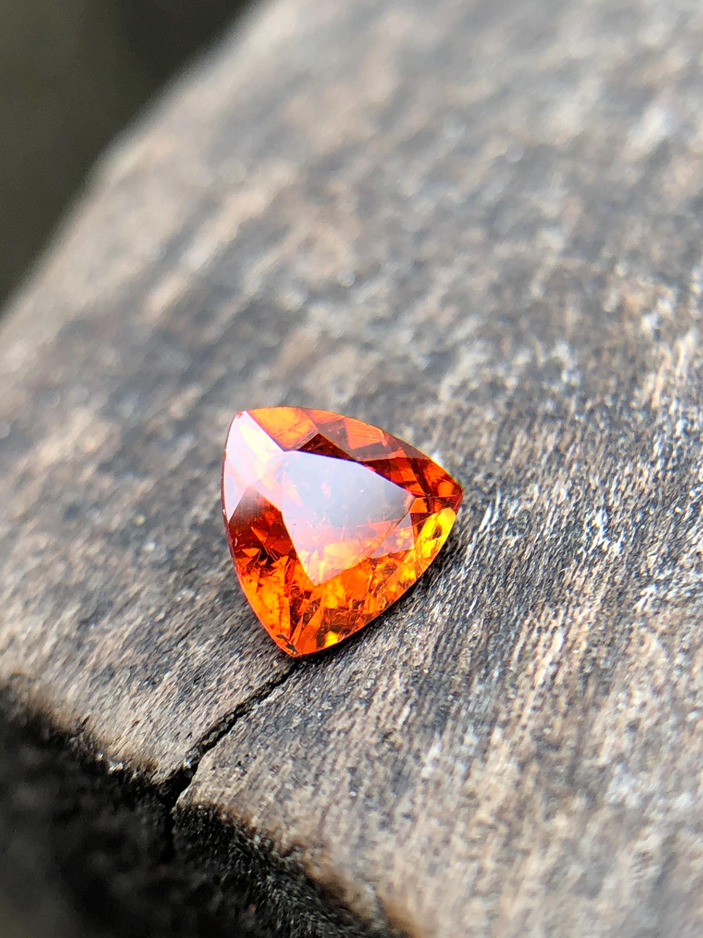 Natural Fanta Spessartine Garnet: 0.65 Ct Trillion Cut Gemstone - Etsy