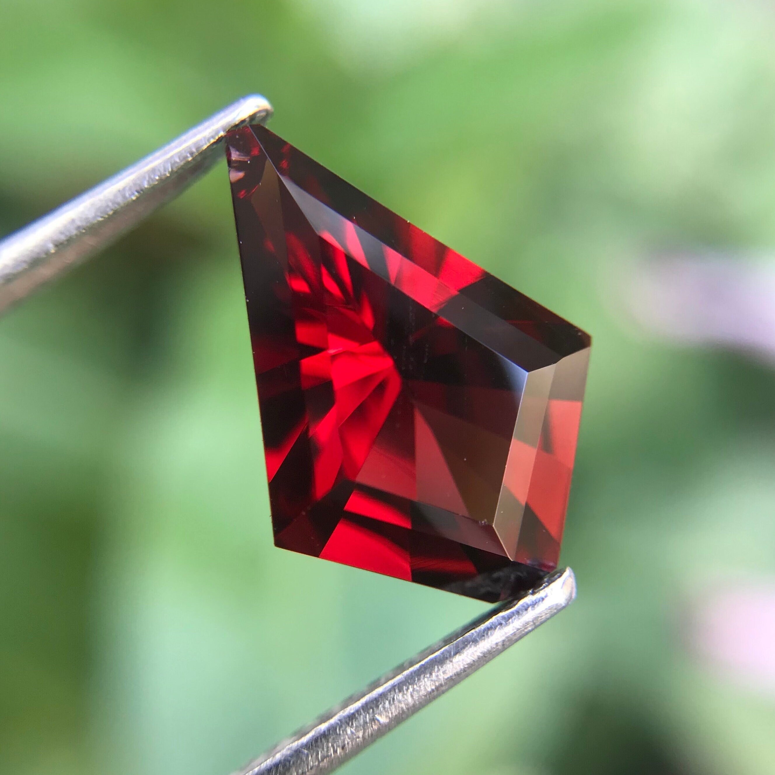 Natural Red Mozambique Garnet: 4.65 Carat Kite Cut Gemstone - Etsy