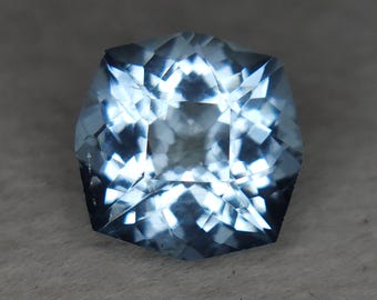 Aquamarine Precision Cut Cushion 7 mm 1.30 Carat Natural March Birthstone for ring