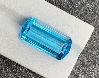 23 Carat Swiss Blue Topaz Gemstone: Fancy Cut December Birthstone