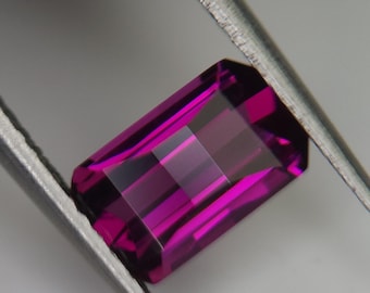 Purple Rhodolite Garnet Pixel Cut Octagon 8mm 1.60 Ct Natural January birthstone.