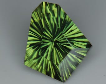 Natural Green Sapphire Sunburst Cut Shield 8mm 1.30 Carat September Birthstone Gem for ring