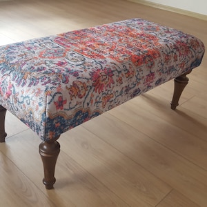 Unique Coffee Table , Vintage Rug Bench , Boho Bedroom Bench , Design Coffee Table , Handmade Footstool , Kilim Coffee Table