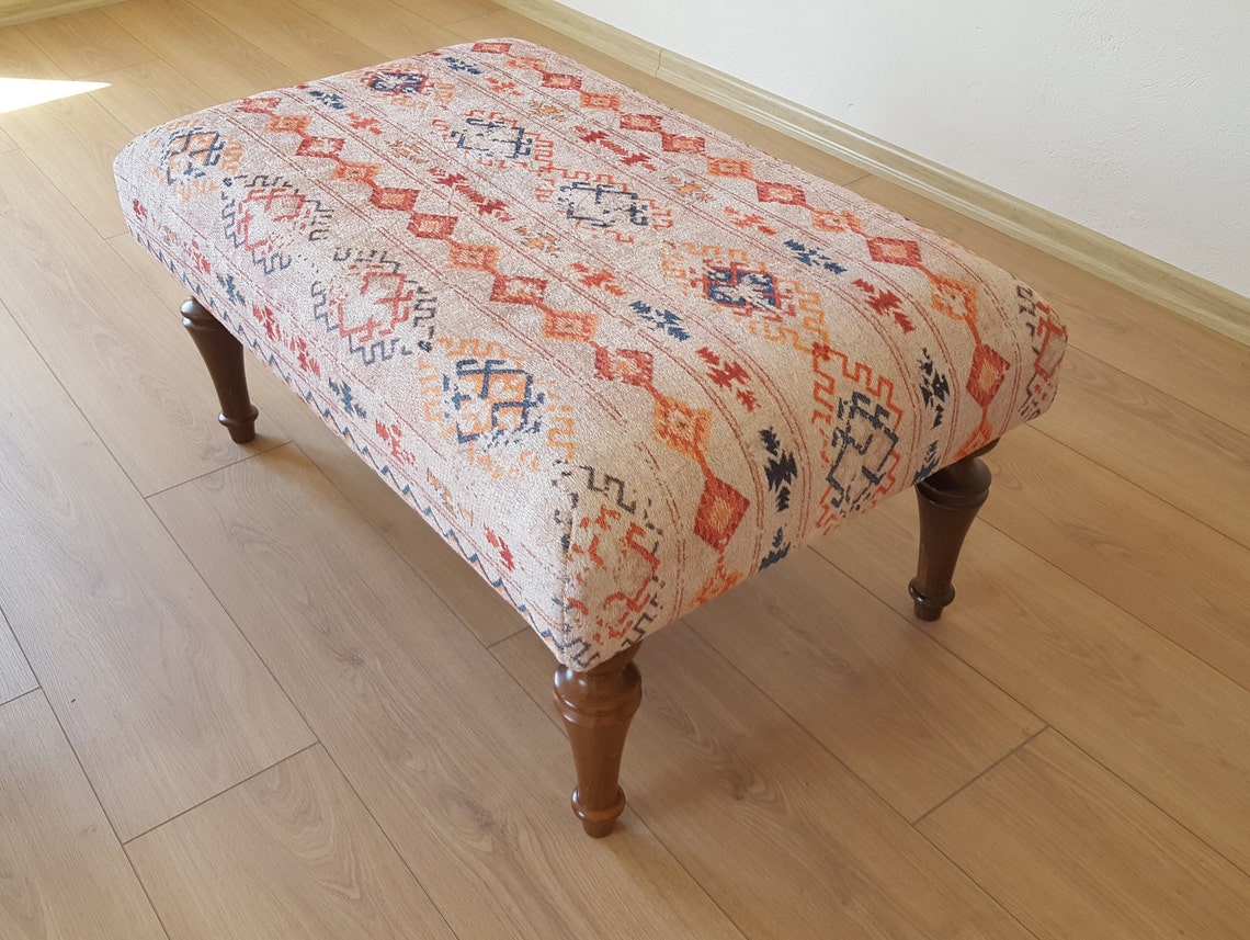 Boho Storage Ottoman coffee Table Ottomanhandmade Rug Etsy