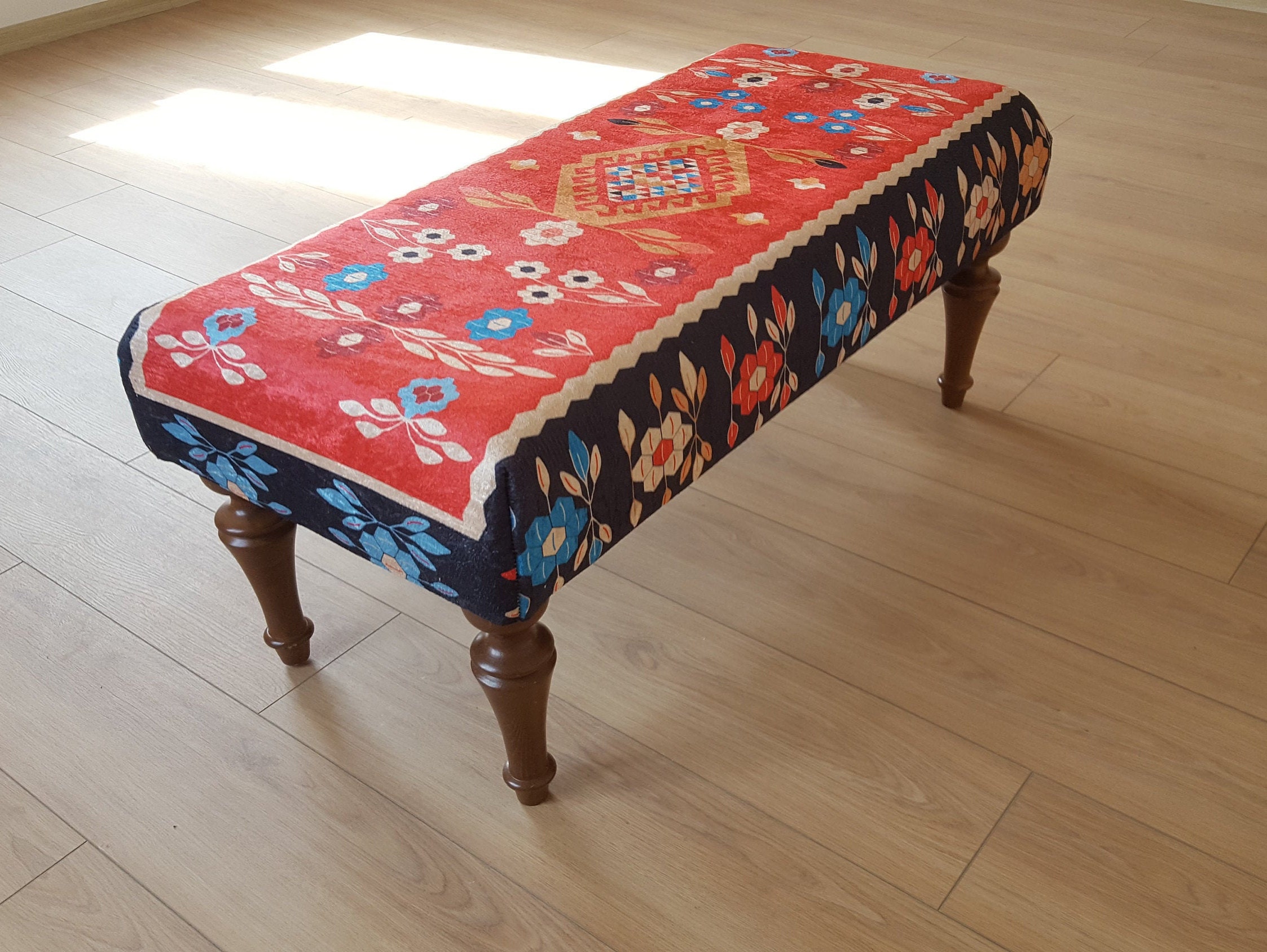 Handmade Rug Bench Livingroom Bench Bench Ottoman Etsy