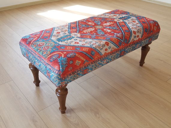 Kilim Ottoman Pouf Modern Pouf Ottoman Ottoman Vintage Pouf Rug Frontdoor Bench Boho Bench Decor Handmade Kilim Bench Etsy