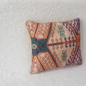 Turkish Rug Pillow , Textured Kilim Cover , Rectangular Pillow , Oriental Pillowcases , Lumbar Pillow Kilim , Large Pillow Cover