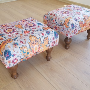 Handmade Ottoman Foot Stoll , Bed Step Stool , Foot Rest
