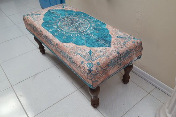 Low Coffee Table Bench Dining Table Upholstered Ottoman Long Bench Ottoman Dining Table Bench Vintage Coffee Table Turkish Bench Etsy