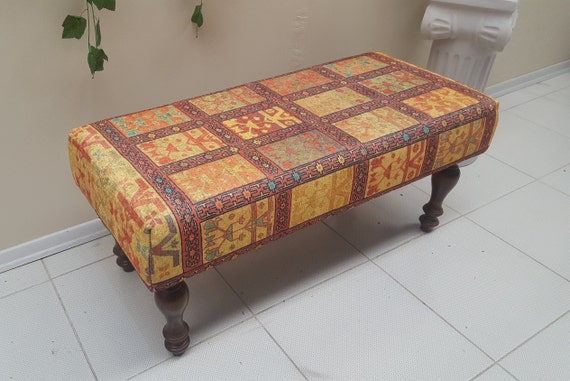 Vintage ottoman on sale coffee table