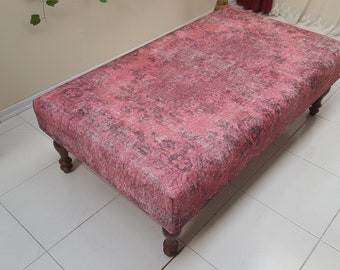 Footstool Ottoman , Upholstery Boho Pouf , Big Ottoman Pouf , Moroccan Coffe Table , Rustic Dining Bench , indian Coffee Table