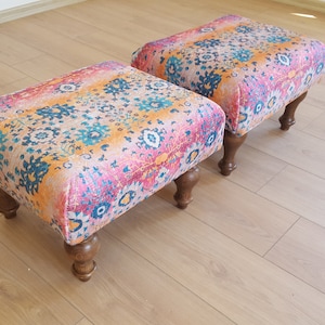 Handmade Ottoman Foot Stoll , Bed Step Stool , Foot Rest