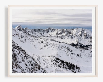 Cabin decor, Snowbird Ski Resort, Utah art, Rustic wall decor, mountains wall art, winter art print, Ski lodge fine art photography prints