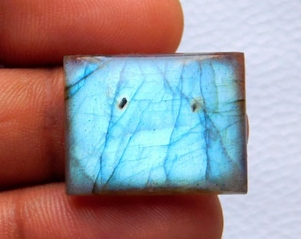 Natural Labradorite Cabochon Gemstone For Jewelry Making | 22x17 mm Labradorite Cushion Shape Flat Back Loose Cabochon For Jewelry