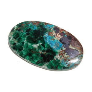 Chrysocolla Cabochon Malachite Gemstone For Jewelry Making | 44X26 mm Oval Shape Flat back Loose Cabochon Stone For Wire Wrap Rings Pendant