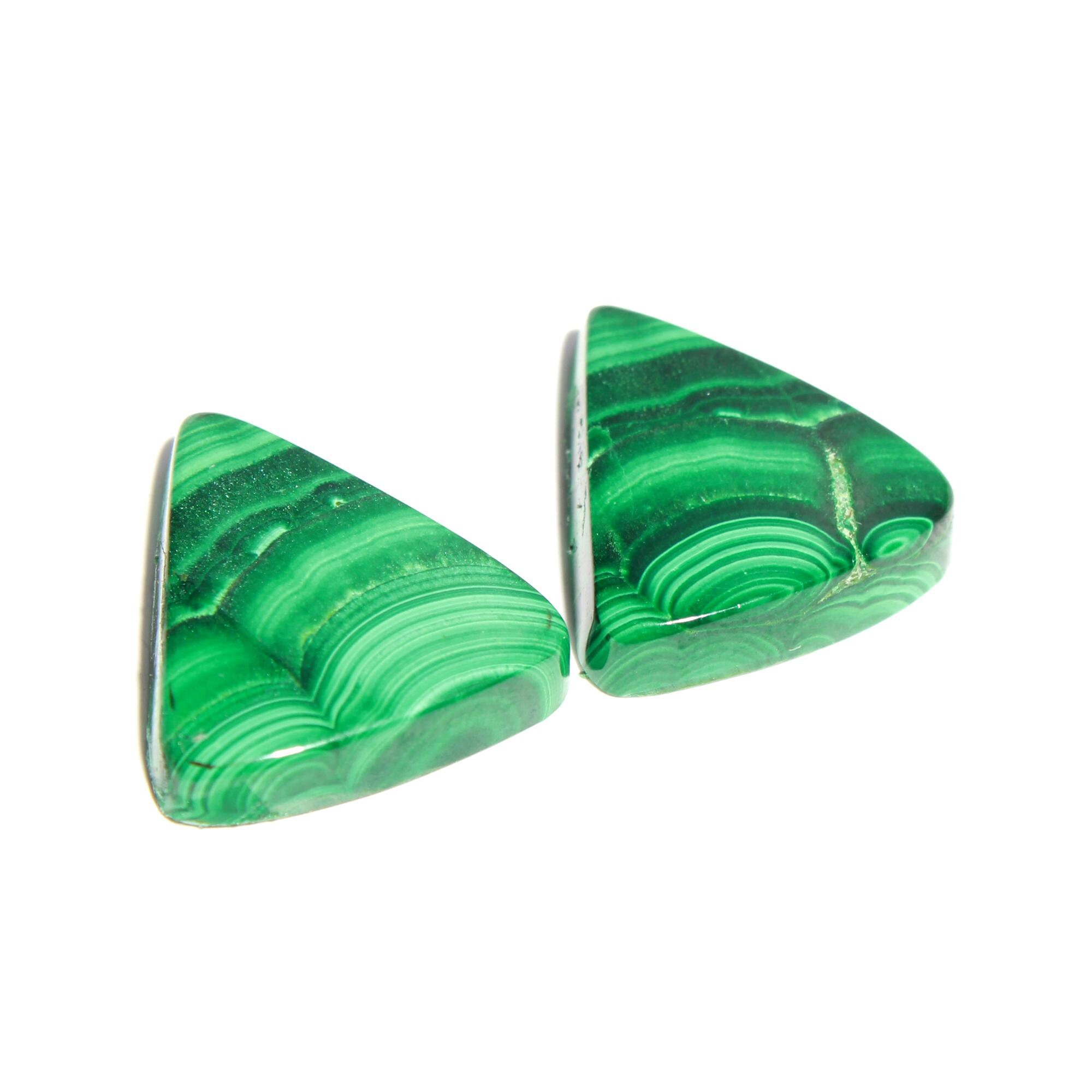 MALACHITE FACTED 9 MM TRILLION CUT GREAT GREEN COLOR ALL NATURAL MALACHITE FACTED 9 MM TRILLION CUT GREAT GREEN COLOR ALL NATURAL
