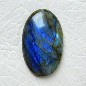 Labradorite Cabochon Gemstone For Jewelry Making | 54x33 mm Oval Shape Flat back Loose Labradorite Cabochon | Blue Labradorite Stone 143 Ct