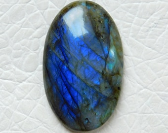 Labradorite Cabochon Gemstone For Jewelry Making | 54x33 mm Oval Shape Flat back Loose Labradorite Cabochon | Blue Labradorite Stone 143 Ct