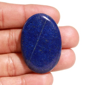 Lapis Lazuli Cabochon Gemstone For Jewelry Making | Loose 40x28 mm Oval Shape Flat Back Smooth Loose Blue Natural Lapis Lazuli 71.30 Carat