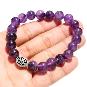 Amethyst Bracelet | Amethyst Jewelry | Amethyst Bracelet For Her | Gemstone Bracelet | Beads Bracelet | Beaded Bracelet | Healing Bracelet |