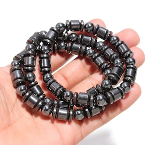 Bracciale in ematite / Gioielli in ematite / Bracciale con pietre preziose / Bracciale con perline / Bracciale con perline / Gioielli in pietra / Bracciale curativo / Regalo per lei