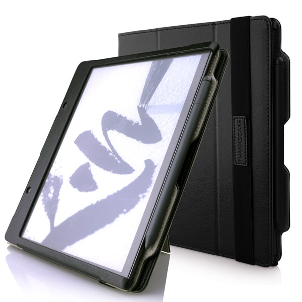 Thankscase Trifold Stand Case for Kindle Scribe, Premium PU Leather Case Built-in Safety Guard to Prevent Scribe Pen from Falling, Handmade.