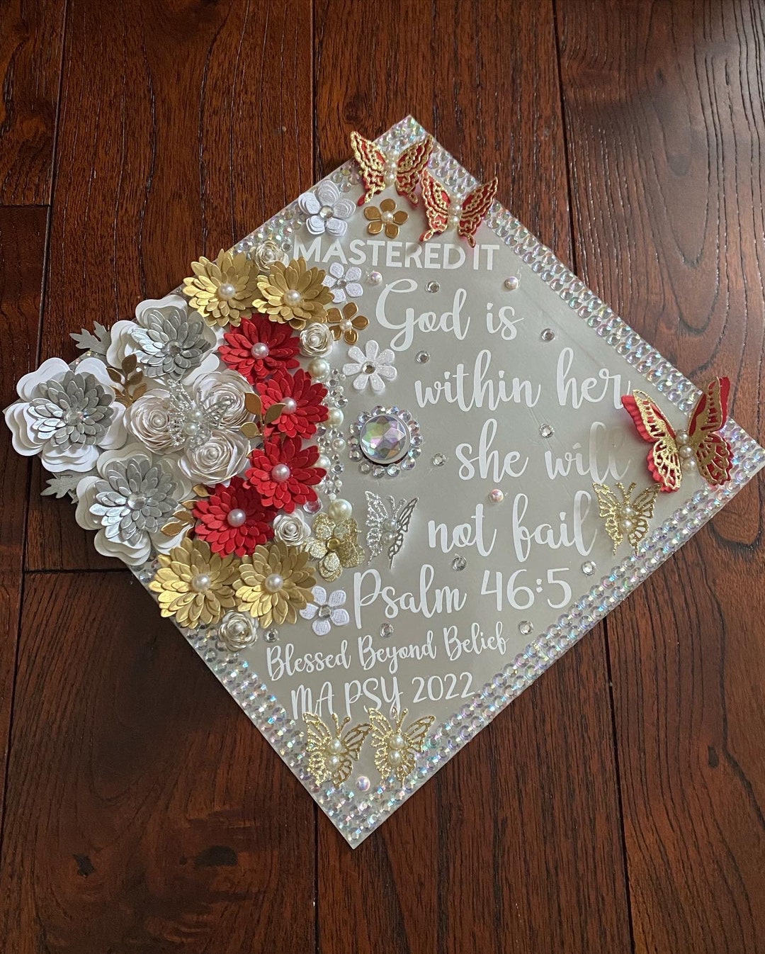 Custom Mexico Graduation Cap Topper Custom Mexican Graduation Cap Floral Graduation Personalized Graduation Cap Floral Graduation Cap