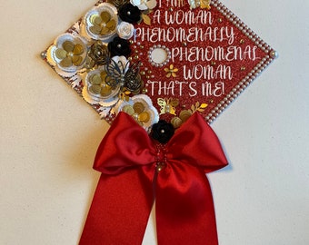 Custom Graduation Cap Topper Personalized Grad Cap - Senior Class Gift, florals,