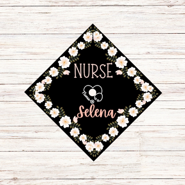 Custom Nurse Graduation Cap Topper, BSN, Nursing Graduation Cap, Grad Cap Custom, Custom Grad Cap