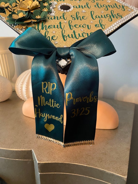 Custom Graduation Cap Topper Personalized Grad Cap - Senior Class Gift, florals, butterflies, grad cap design, class of 2024