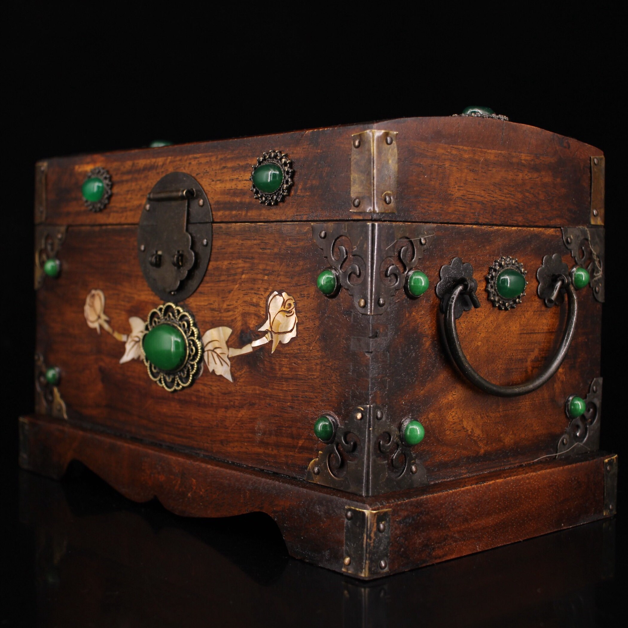 Chinese ancient treasures old handmade rosewood box inlaid Etsy