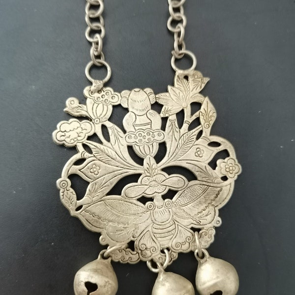 Sammlung chinesischer Antiker Tibetsilber Anhänger Halskette.yspf